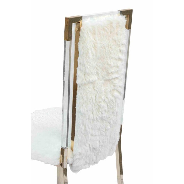 Charles Hollis Jones (b. 1945) Set of Four Dining Chairs United States, circa 1970s Brushed brass, acrylic (Lucite) and...