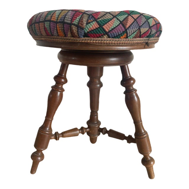 Antique Louis Philippe Piano Stool For Sale