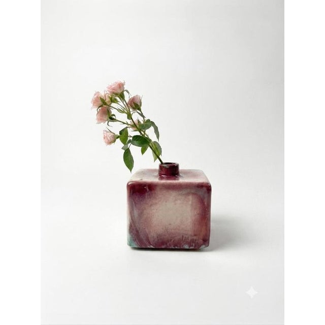 Copper-Toned Pink Tetrina Vase from Ceramiche Lega For Sale - Image 4 of 4