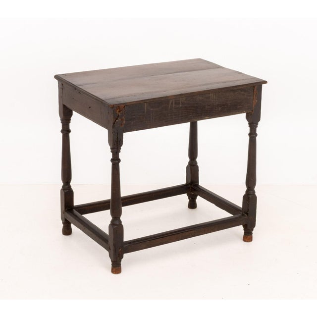 Wood Baroque Style Oak Work Table For Sale - Image 7 of 7