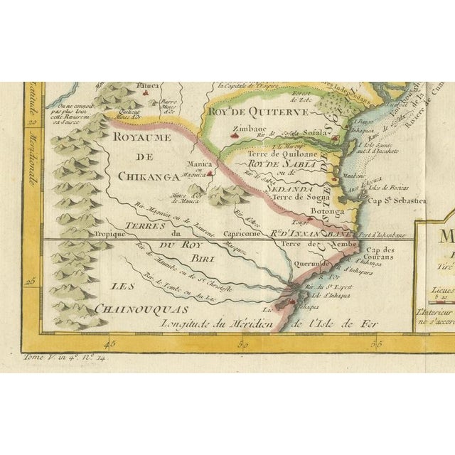 Paper Monomotapa Empire Map, 1740 For Sale - Image 7 of 10