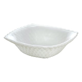 White Glass Diamond Hobnail Bowl For Sale
