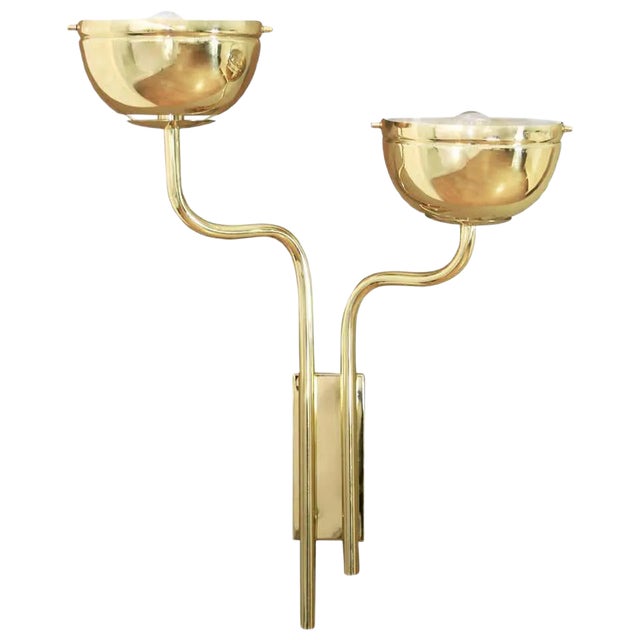 Wall Light In Gold-Plated Brass For Sale