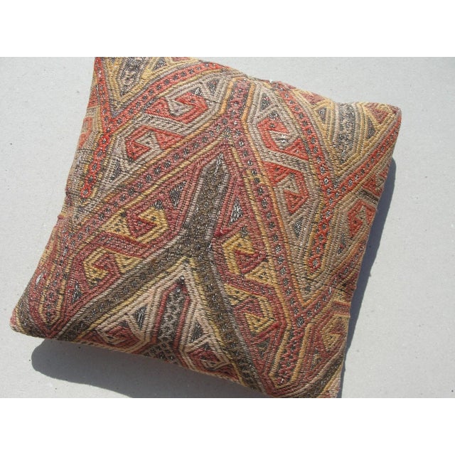 Kilim Rug Pillow Made from old turkish kilims Back side cotton and has closed with a solid hidden zipper size16" x 16" It...
