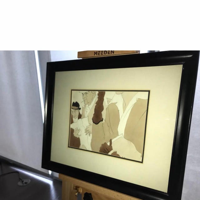 Coa Stamped on Back Victor DI Gesu Mid 20th Century Private Collection Ca Artists Wall Art Mobsters 30’s Disney Early Piece For Sale - Image 9 of 9