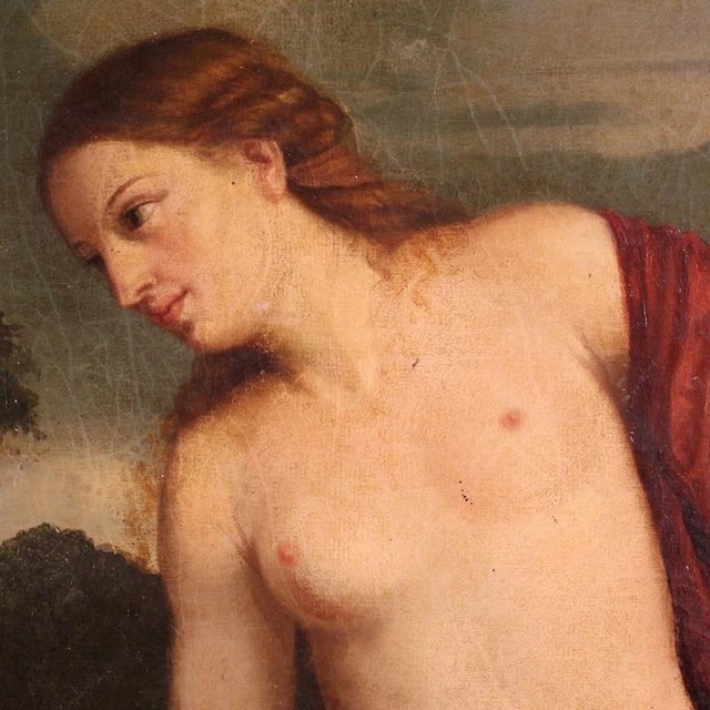 Early 19th Century Italian Artist, Sacred Love, Nude, 1830, Oil on Canvas For Sale - Image 5 of 16