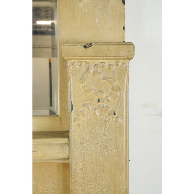 Antique Victorian Beveled Mirror Wood Mantel For Sale - Image 12 of 16