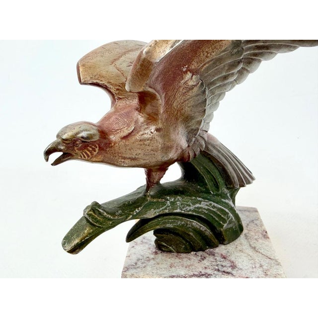 1940s Art Deco Painted Zinc Eagle Bookends, 1930s, Set of 2 For Sale - Image 5 of 10