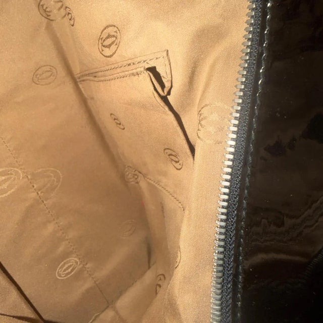 21st Century Perfect Condition Patent Black Leather Hand-Bag by Cartier For Sale - Image 11 of 18