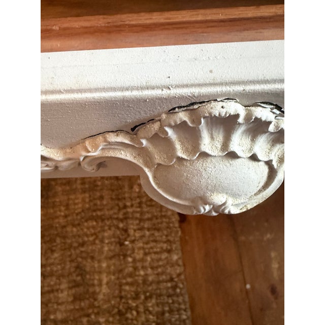 French 1960s Pale Gray Marble Top Louis Xv Style French Console,desk or Hall Table For Sale - Image 3 of 9