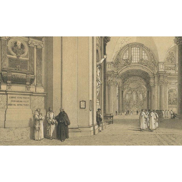 Benoist, Rome Church Interior, Santa Maria Degli Angeli, 1869, Print For Sale - Image 4 of 9