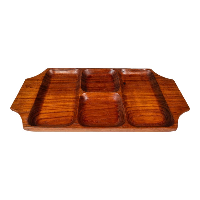 Mid-Century Organic Modern Serving Tray / Catchall Carved From Solid Burmese Teak, C. 1970s For Sale