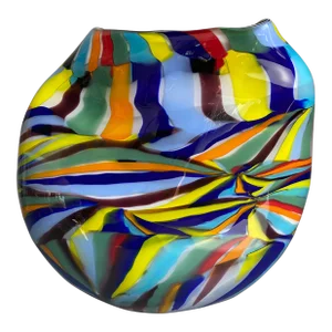 Modern Multicolored Vase in Murano Glass