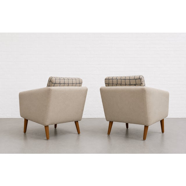 Pair - Danish Mid Century Modern Teak + Wool Armchairs, C. 1960’s For Sale - Image 13 of 14