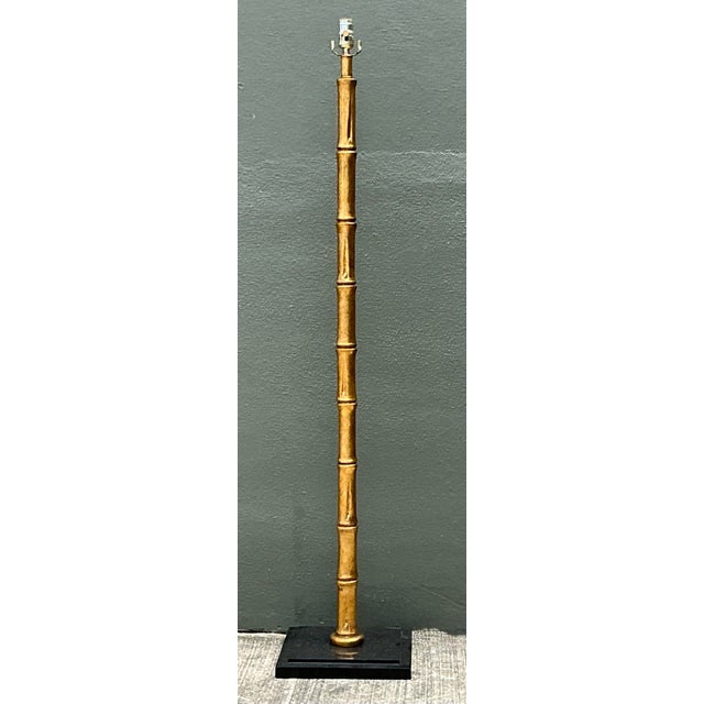 Vintage Gilt Bamboo Floor Lamp For Sale - Image 10 of 12