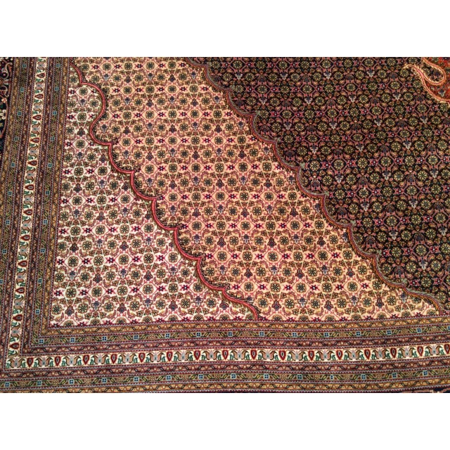 Antique Tabriz Mahi Rug, Hand-Knotted Wool & Silk, Herati Geometric Pattern, 10x13 For Sale - Image 12 of 16