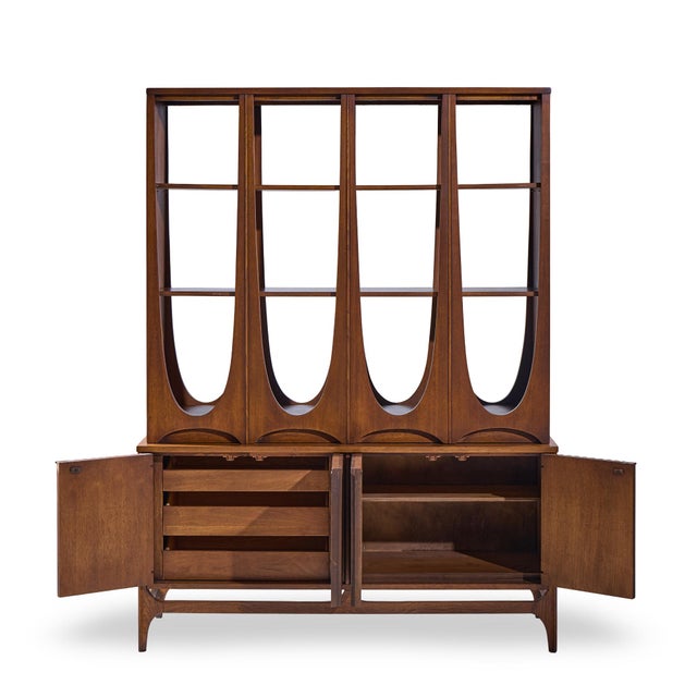 Broyhill Brasilia Mid Century Walnut Room Divider For Sale - Image 10 of 12