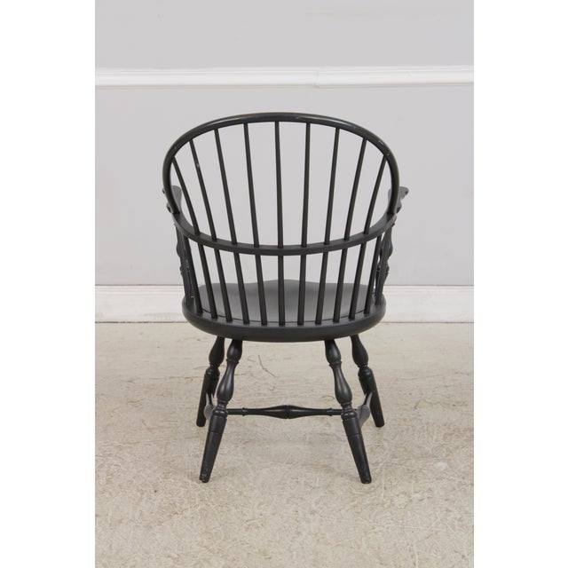 1980s Set of 4 Black Windsor Style Dining Room Chairs For Sale - Image 5 of 18