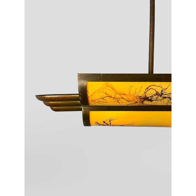 Stone Large Vintage French Pendant Lamp, 1950s For Sale - Image 7 of 7