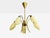 Cream 1950s Mid-Century Modern German Modern, Five-Light Chandelier, Brass, Metal, Glass For Sale - Image 8 of 13