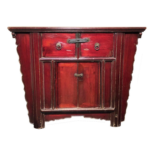 This antique Chinese Altar cabinet is also known as the "Butterfly Cabinet" in China. The cabinet is made in Ming-style...