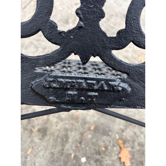 Gothic Late 19th Century Gothic Iron Garden Bench, Restored For Sale - Image 3 of 12
