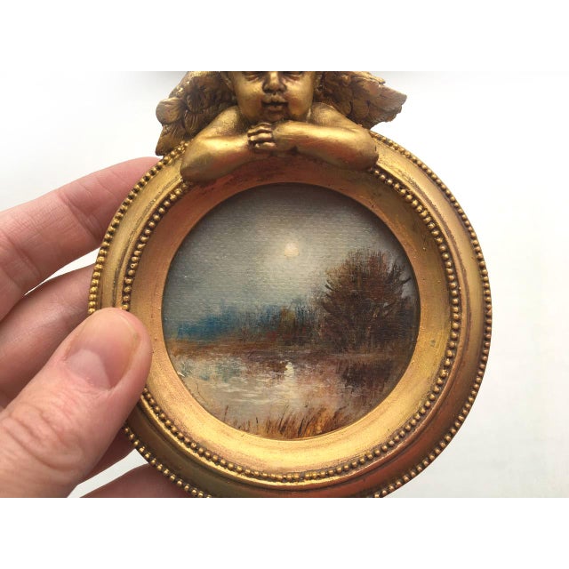 Set of 3 Hand-Painted Original Miniature Oil Landscapes "Angelic Symphony" by Valeriya Serova For Sale - Image 6 of 14