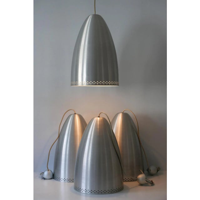 Metal Large German Aluminium Pendant Lamp, 1970s For Sale - Image 7 of 15