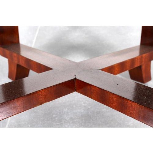 Art Deco Circular Side Table in Bentwood and Pink Mirrored Glass, Italy, 1930s For Sale - Image 13 of 15