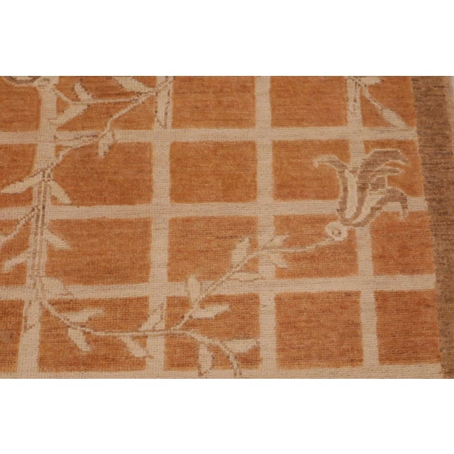 1990s 1990s 1990s Sun Faded Orange/Brown Hand Knotted Wool Rug For Sale - Image 5 of 10
