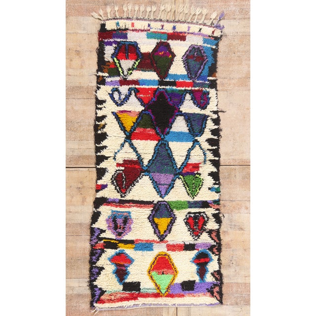 Vintage Azilal Boucherouite Moroccan Rug, 03'01 X 07'02 For Sale - Image 10 of 10