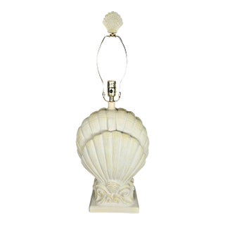1990s Pacific Coast Lighting Shell Shaped Plaster Table Lamp For Sale