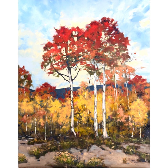 Ember Grove Contemporary Oil Painting | Chairish