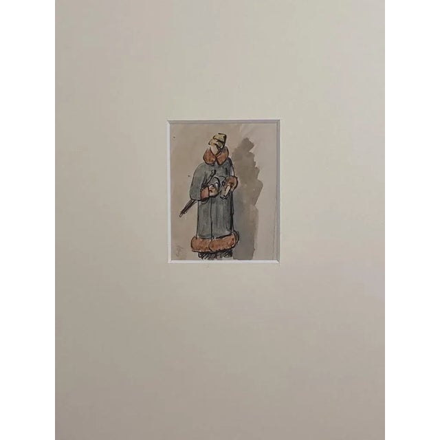 Woman Figure is an original watercolor drawing on ivory-colorated paper by Karl Hanny (1879-1972). In excellent...
