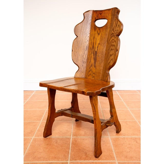 Vintage Belgian Dining Chairs in Oak, 1960s, Set of 6 For Sale - Image 4 of 18
