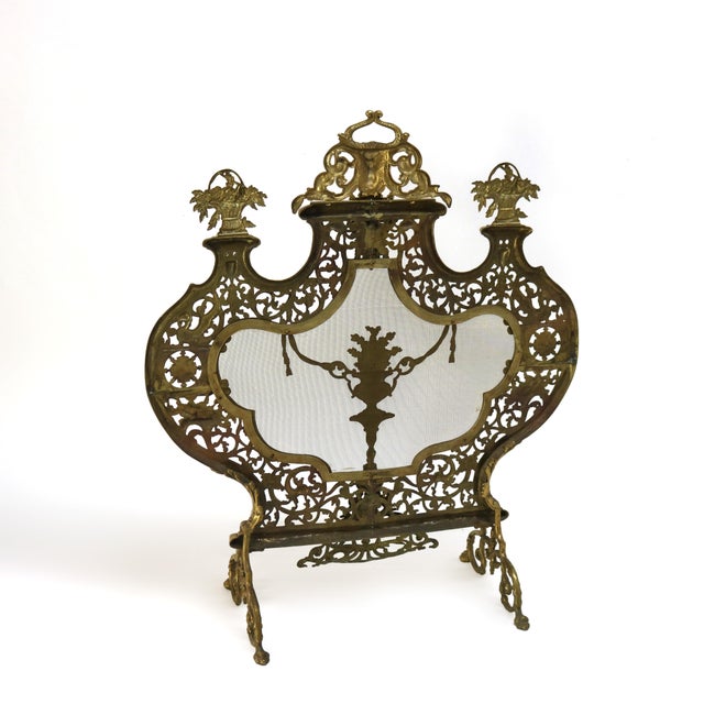 Antique Italian Rococo Gilt Bronze Panier De Fleurs Fireplace Screen ...