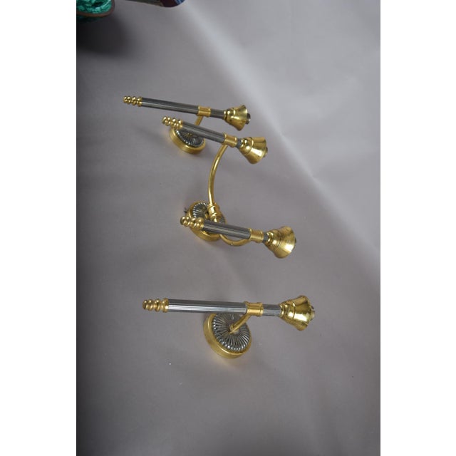 1950s Brass and Glass Wall Lights, 1950s, Set of 3 For Sale - Image 5 of 13
