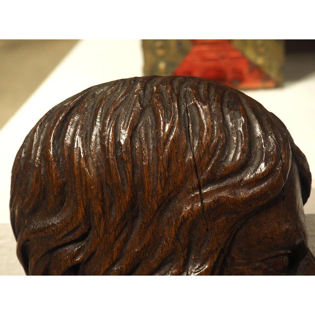 Set of 17th/18th Century French Carved Oak Renaissance Style Profile Busts For Sale - Image 9 of 18