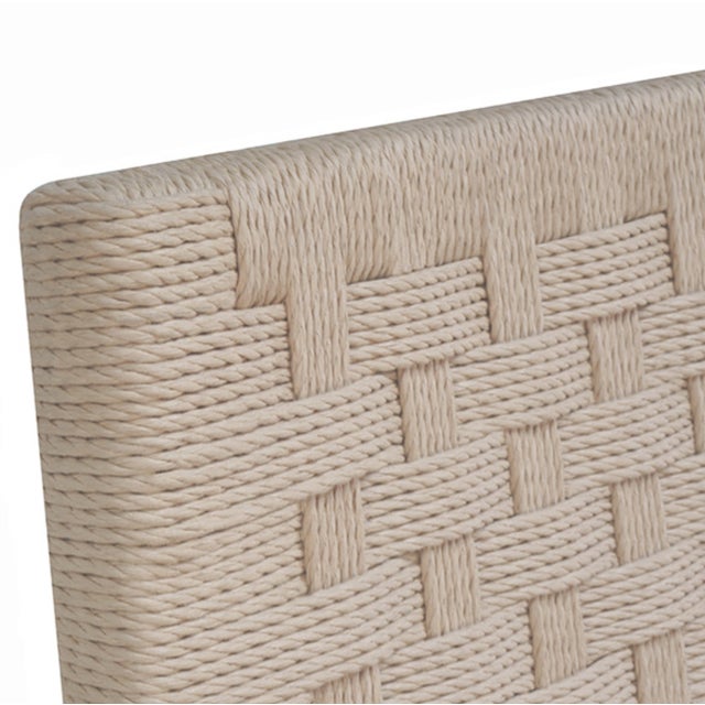 Not Yet Made - Made To Order Matthew Izzo Home Burbank Basket Weave Rope Counter Stool With Brass Foot Rail and Caps For Sale - Image 5 of 6