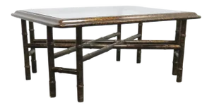 Mid 20th Century John Widdicomb Faux Bamboo Coffee Table