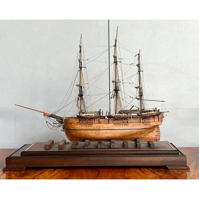 Traditional Vintage Coastal Scale Model Sailing Ship For Sale - Image 3 of 7