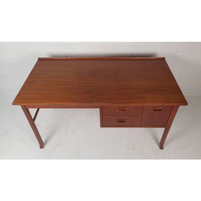 Mid 20th Century Mid-Century Modern Danish Teak Desk For Sale - Image 4 of 10