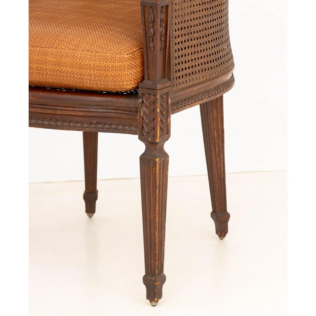 American Regency Style Mahogany Cane Bergere For Sale In New York - Image 6 of 8