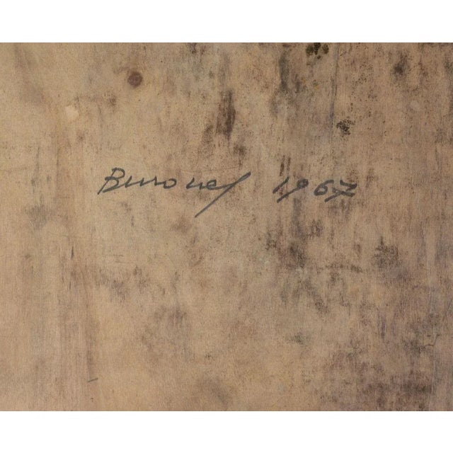 Black Flowers is an original artwork realized by the Italian contemporary artist Marisa Busanel in 1967. Mixed media (tar...