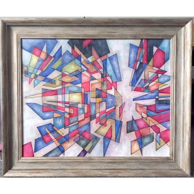 Abstract on board. New Frame included Signed Framed 20.5" x 24.5" Image 20" x 16"