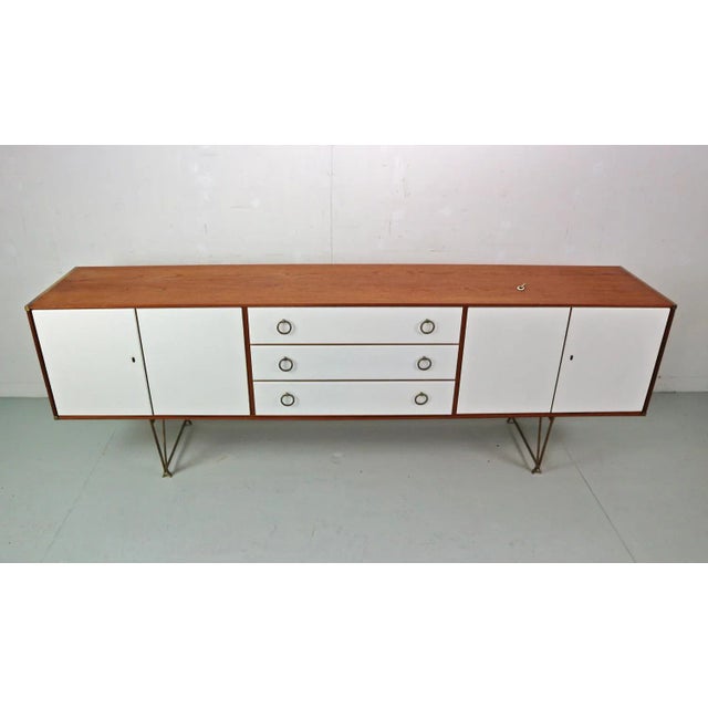 Fristho Teak & Brass Buffet or Sideboard by William Watting for Fristho, 1950s For Sale - Image 4 of 11