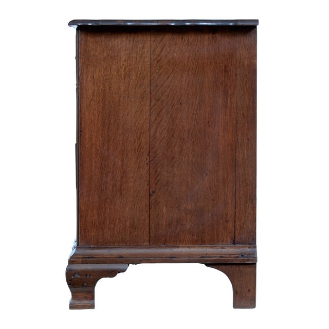 Wood 19th Century Shaped Front Oak Chest of Drawers, 1880 For Sale - Image 7 of 8