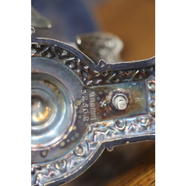 Silver Antique Pair of Victorian Silver-Plated Centerpieces With Birds, Aesthetic Movement For Sale - Image 8 of 12