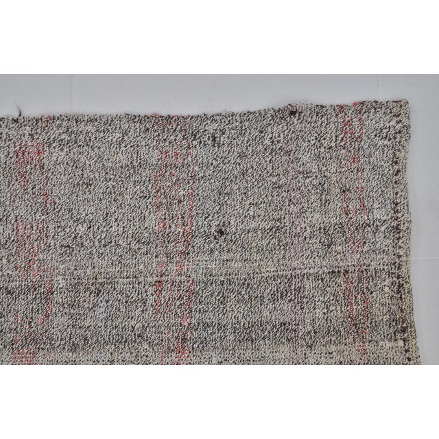 Vintage Grey Anatolian Organic Kilim Rug For Sale - Image 9 of 10