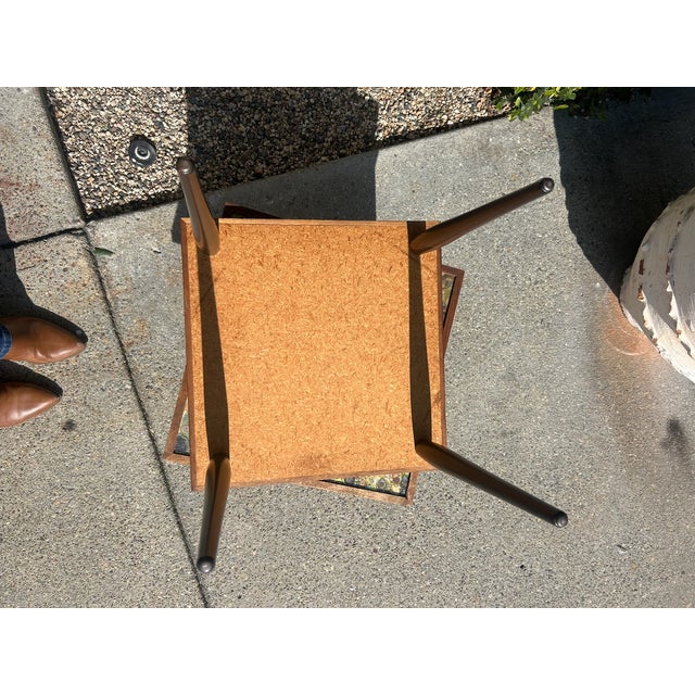 Pair of Vintage Resin Mottled Pebble Top Nesting Side Tables, Set of 2 For Sale In Los Angeles - Image 6 of 14